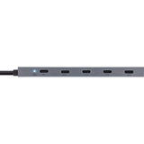 InLine® USB-C Hub, 4x USB-C + Power Delivery 100 W, USB 3.2 Gen.2, grau – Ansicht 2