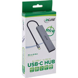 InLine® USB-C Hub, 4x USB-C + Power Delivery 100 W, USB 3.2 Gen.2, grau – Ansicht 3