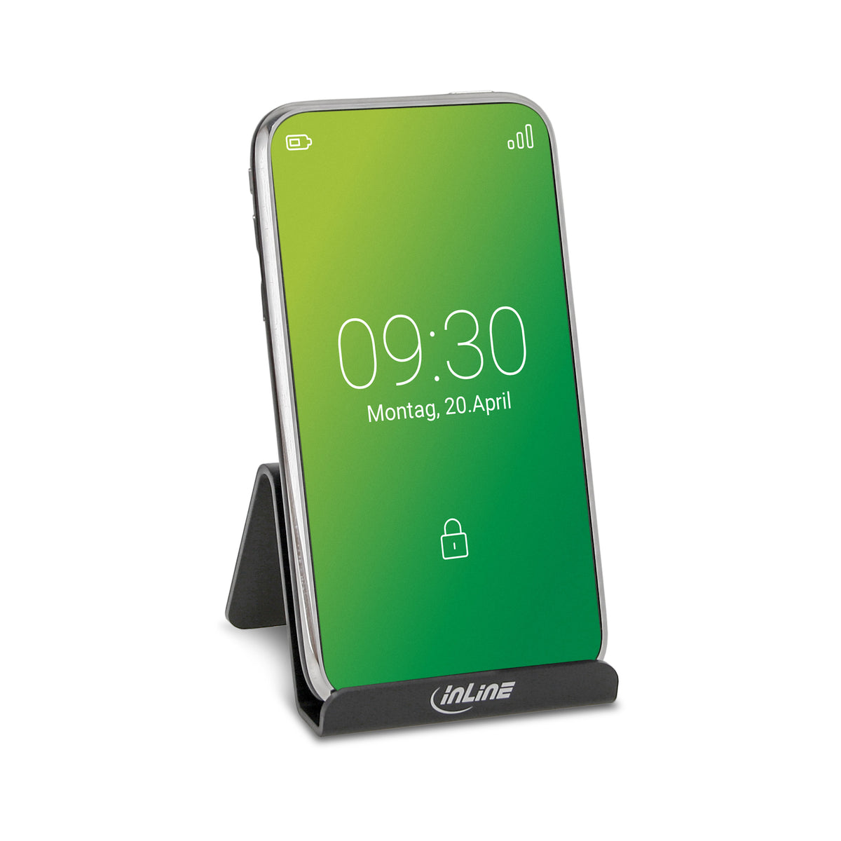 InLine® Smartphone und Handy Halterung für Schreibtisch / Regal, schwarz – Ansicht 2