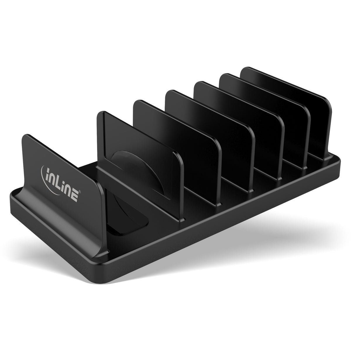 InLine® Multi-Stand mit 6 Fächern für Schreibtisch / Regal, schwarz – Produktansicht