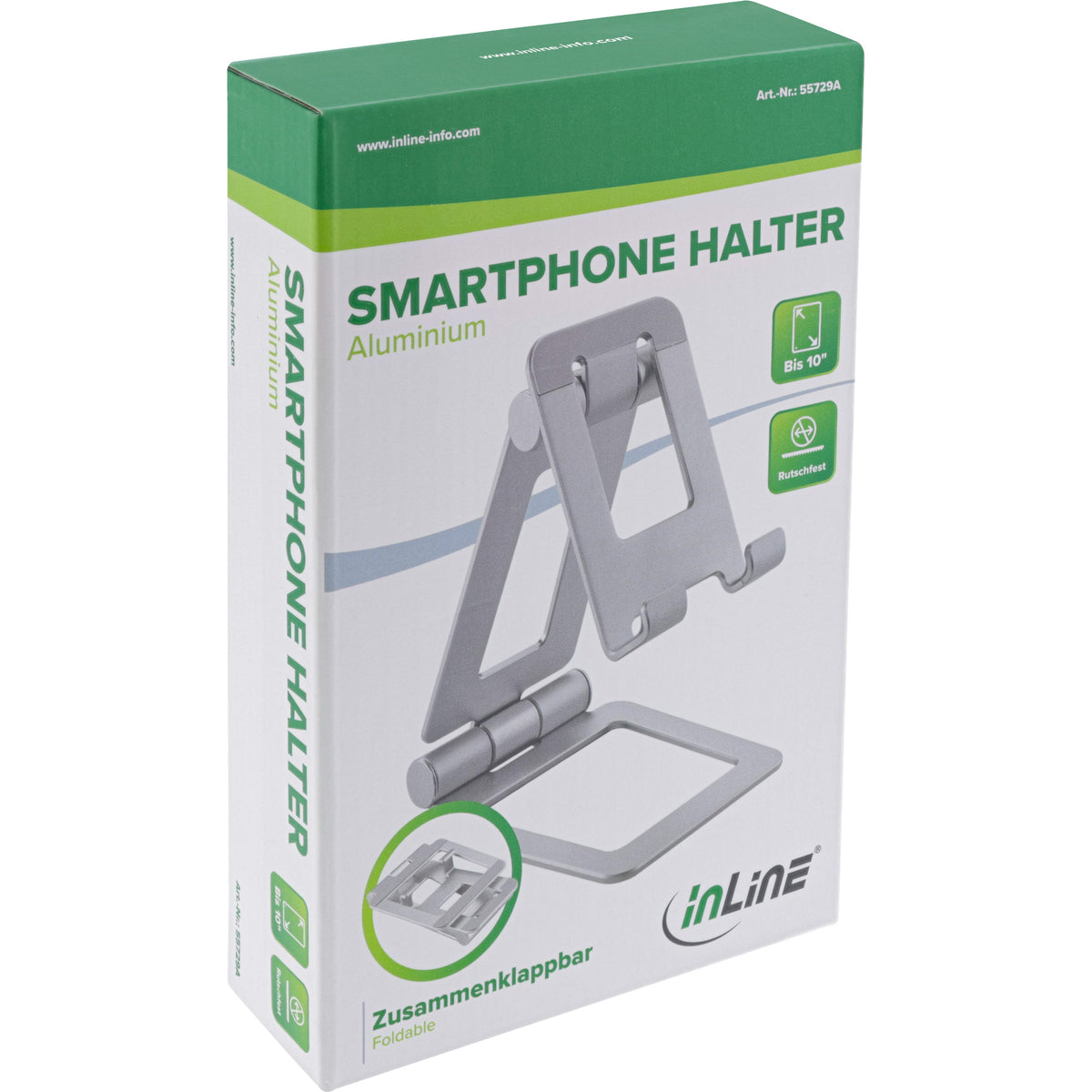 InLine® Smartphone & Tablet Halter, Aluminium, klappbar, bis 10 Zoll – Ansicht 8