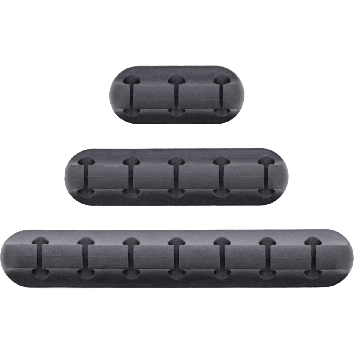 InLine® Kabelmanager-Set, 3-, 5-, 7-fach, selbstklebend, schwarz – Ansicht 2