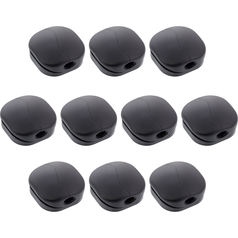10er Pack InLine® Click Kabelmanager 1-Line, schwarz – Produktansicht